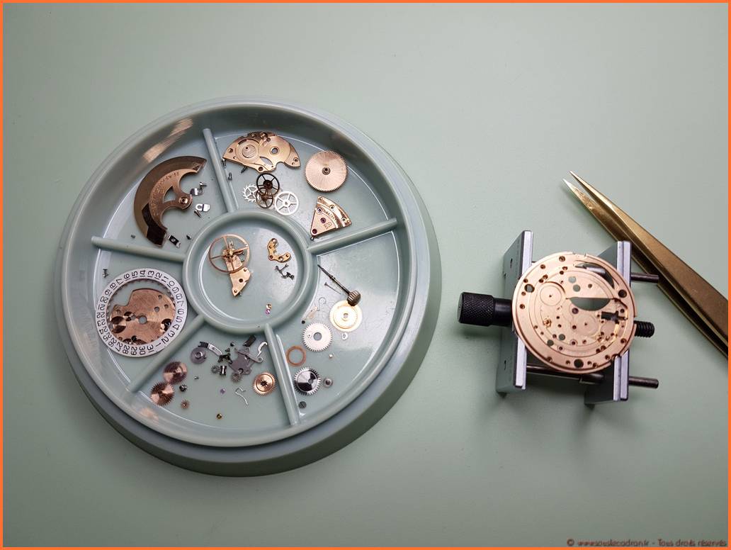 Démontage d'une montre mécanique Omega - vue 2